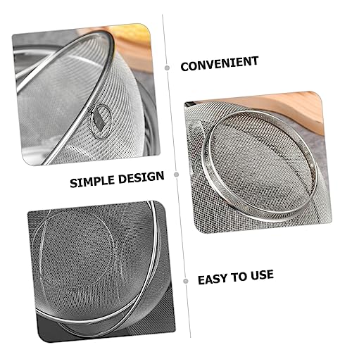 ULTECHNOVO Stainless Steel Fine Mesh Strainer for Kitchen Multifunctional Colander Handle for Straining Soybean Milk and Cooking Household Use - size: 24x24x10.3cm