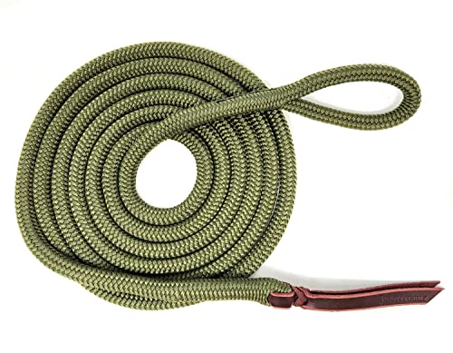 Double Braid Lead Rope with Eye Splice Loop, 12-14FT Lengths (Olive Green, 12 ft.) - color: Olive Green, size: 12 ft.