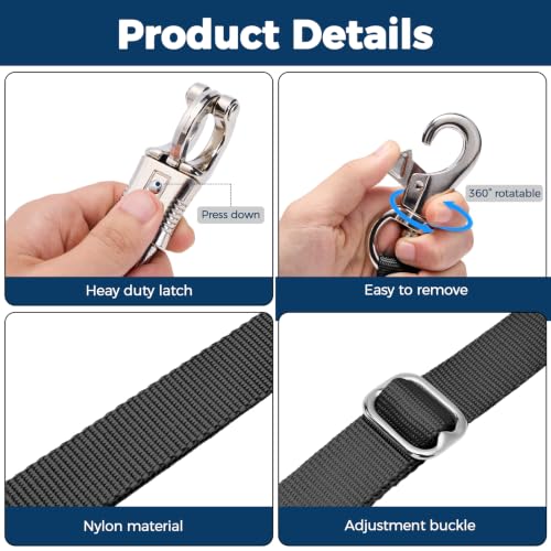 Cross Ties for Horse, 4 Pack Adjustable Nylon Cross Ties with Tie Rings