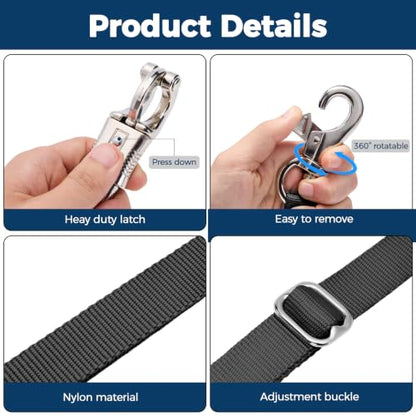 Cross Ties for Horse, 4 Pack Adjustable Nylon Cross Ties with Tie Rings