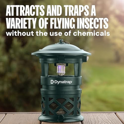 DynaTrap DT2030-GRSR Fly Traps Outdoor - Mosquito & Flying Insect Killer for 1 Acre – Kills Flies, Gnats, Wasps - Bug Zapper Alternative - Green - style: 1 Acre Green Trap