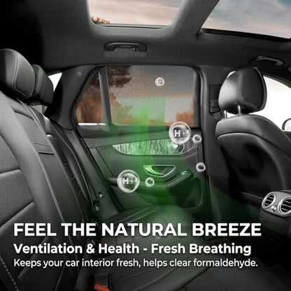 2 Pack Stretchy Mesh Car Front Side Window Shades, Bug UV Protection Mosquito Net, Breathable Blackout Privacy Baby Car Window Screens, Universal 95% Cars SUVs Camping Accessories - size: Front Side Window Shade