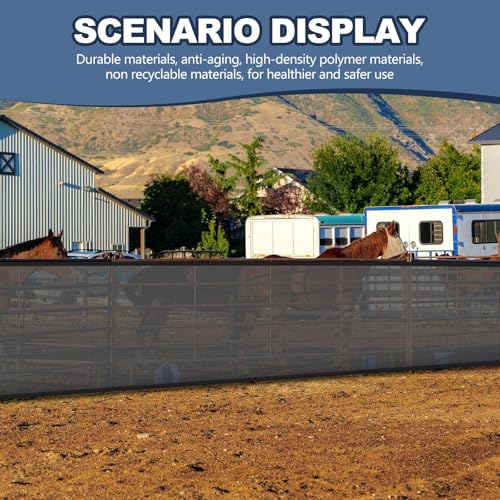 112 x 44 Inches Horses Stall Guard with Grommets and Ties Stall Panel Screen Heavy Duty Mesh Shade Net Cover Privacy Screen for Horse Stall Porch Deck Patio Backyard Outdoor Blockage - size: 112 x 44 Inches