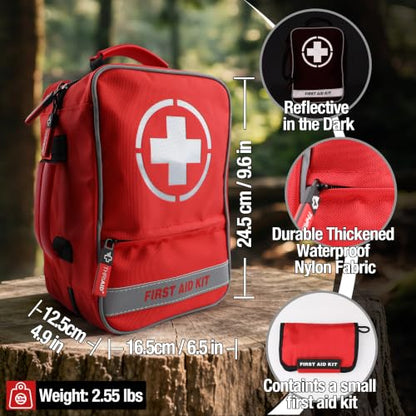 410 PCS First Aid Kit, Double-Sided Reflective, Well-Organized, Waterproof