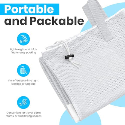 Mesh Laundry Bags 24 x 36 In, 2-Pack - Handy Laundry Heavy Duty Net Bag | Holds a Full Load, Tear-Resistant Wash Sack with Drawstring, Handles, Machine Washable, Hamper Liner, Dorm, Travel, White - color: White, size: 2-Pack