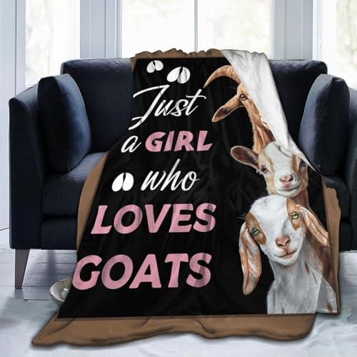 Goat Blanket Goats Gifts Lovers Lamb Throw for Girls 60"X50" - color: Goats, size: 60"x50"