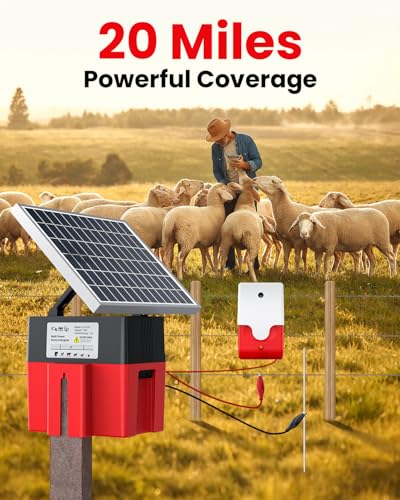Solar Fence Charger 1.2J 20 Mile Dual Power Fence Energizer