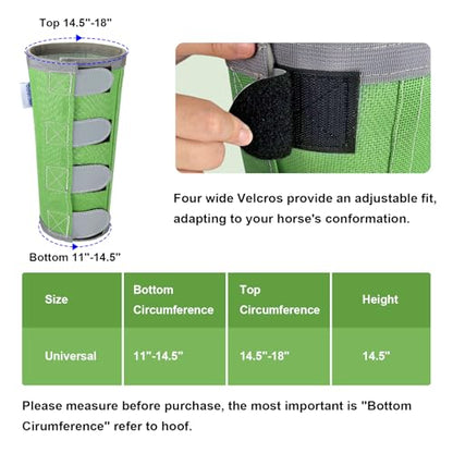 Reflective Horse Fly Boots Set of 4, Breathable Adjustable Equine Fly Leg Wraps for Horses, Universal Fit Loose Fitting Leggings with Stay Put Design (Green) - color: Green