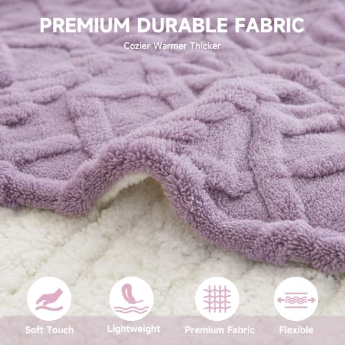 Heated Blanket Twin Size, Soft Plush Electric Blanket, Purple - color: Purple, size: Twin