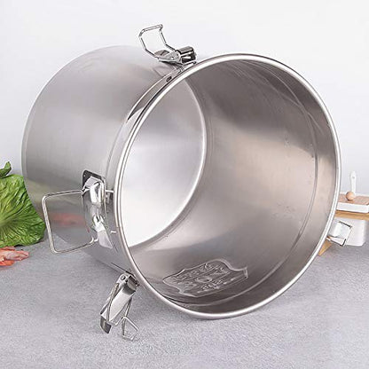 CNCEST Stainless Steel Airtight Canister for Kitchen, Rice Cereal Grain Canisters Container for Household Kitchen Food Bean Flour Oil Sugar Milk Cookie Storager Bucket w/Handles Lid (6L) - size: 6L