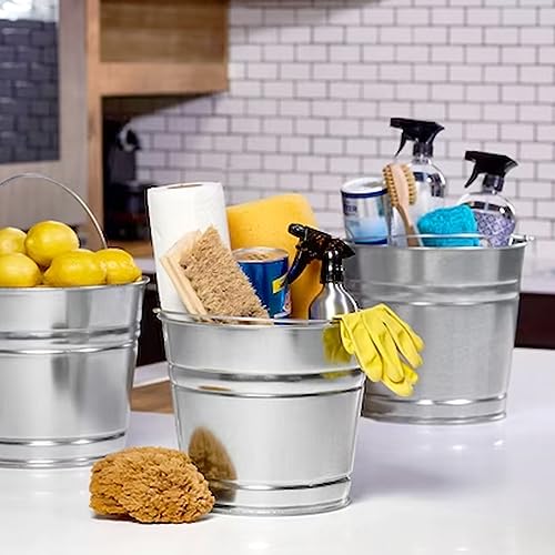 12-Quart Galvanized Trash Can, Metal Bucket - color: 12-quart Bucket