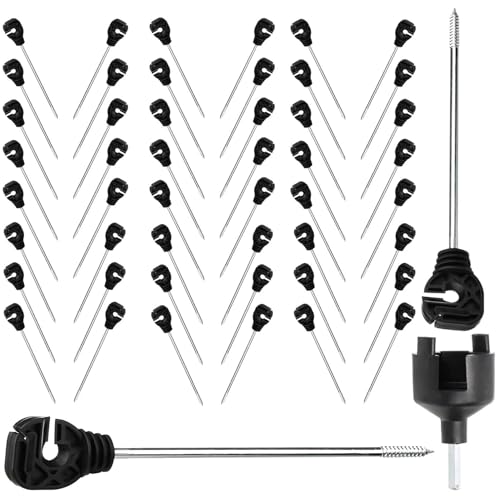 Electric Fencing Premium Stand Off/Long Arm Multi Purpose Insulator for Polywire/Polytape/Rope/Wire PK50 - size: PK50