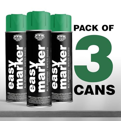 Fox Valley Easy Marker Inverted Spray Paint 16oz Pack of 3, Green - color: Green APWA