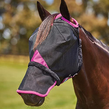 WeatherBeeta ComFiTec Durable Mesh Mask with Nose, Black/Purple, Small Pony - color: Black/Purple, size: S Pony