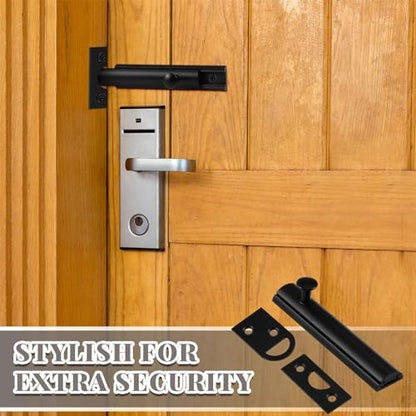 Lothee 3" 4 Pcs Brass Surface Bolt Door Latch, Matte Black - color: Matte Black, size: 3 Inch
