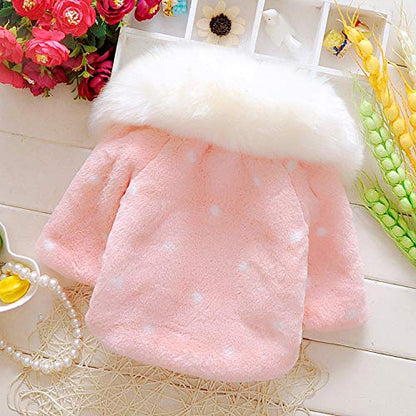Faux Fur Coat Newborn Infant Baby Girl Jacket Cape Cloak Poncho 0-3 Years - color: Pink01, size: 12-18 Months