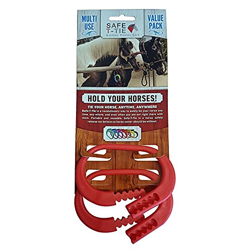 Injuries Preventing Horse Tether Tie - Portable & Reusable Breakaway Horse Tie - Safety for You & Your Horse - Quick Release Horse Tie - 5 Customizable Loop Setting - 2pcs (Red) - color: Red