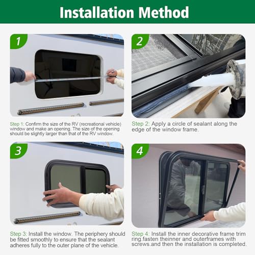Dulepax Vertical RV Window, 12" W x 22" H Tinted Slide Trailer Window, Tempered Glass Camper Window Replacement with Net Screen and Trim Ring, DOT Approved - size: Vertical 12"x22"