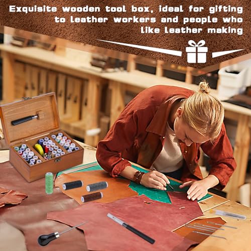 BUTUZE Sewing Kit, Leather Sewing Kit, Upholstery Repair Kit - size: 83 Pcs