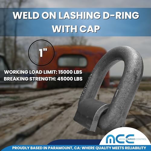 2 Pack 1" Weld On D Rings Forged Trailer Tie Down Anchors 45,000 LBS - color: Pack of 2