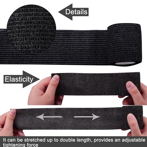 BQTQ 168 Rolls Elastic Adhesive Tape 2 Inch Self Adherent Bandages(Black) - size: 2 Inch
