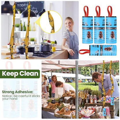 Qualirey 80 Pack Fly Strips Sticky Fly Trap Indoor Outdoor Hanging Ribbon Tape Paper Flying Insect Trap Gnat Killer Traps Catcher for Fruit Flies, Bug, Insect, Pest(Light Blue) - color: Light Blue
