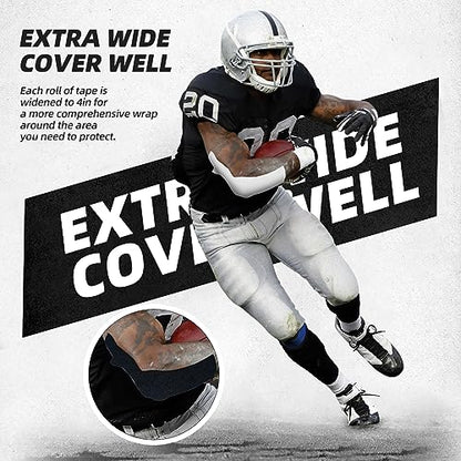 OK TAPE Turf Tape Football, Extra Wide Turf Tape for Turf Burn, White Kinesiology Tape Waterproof, Durable and Super Sticky, 4in x 21ft (4in x 15.75in/16pcs) - color: White