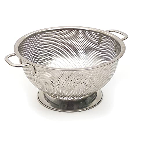 RSVP International Endurance Kitchen Collection Colander Strainer, 3 Quart, Pierced Stainless Steel - size: 3 Quart