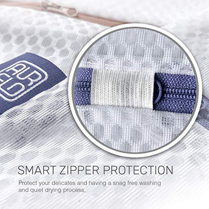 Mesh Laundry Bags for Delicates – 2 XLarge Durable Net with Anti Rust Zipper, Hanging Loop-Garment Safe Wash Bags and Organizer for Washing Machine, Lingerie, Jacket, Bra, Shoes, Sweater, Travel. - size: X-Large