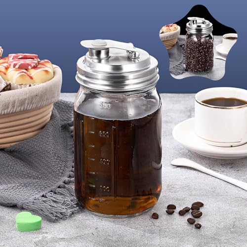Baderke 4 Pcs Mason Jar Pour Spout Lid Stainless Steel - color: Pouring Spout, size: 3.54 Inch