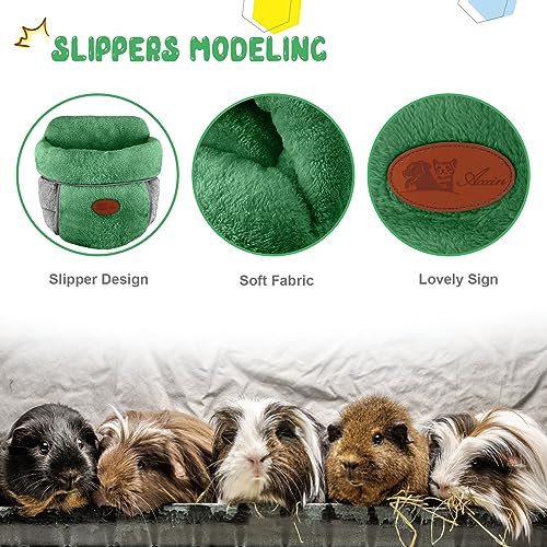 YUEPET Guinea Pig Bed Cuddle Cave, Warm Fleece Hideout, Green - color: Green, size: 1PCS