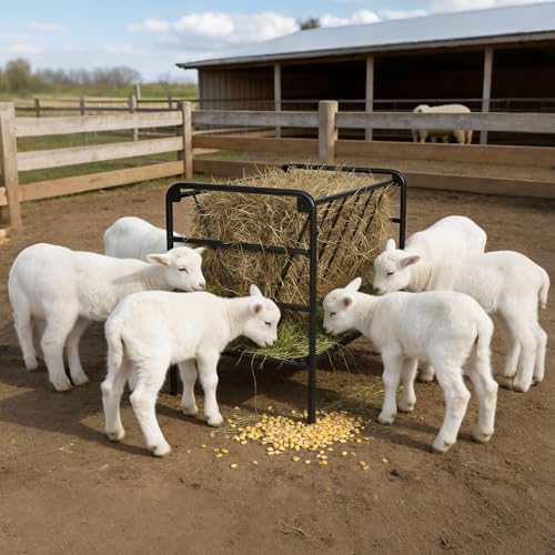 Hay Feeder, 35 Gallon Heavy-Duty Pasture Feeder