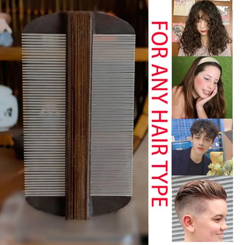 Extra Fine Stainless Steel Lice Comb Easy to Remove Nits and Eggs Reuseabe and Reliable Hair Lice Treatment Combs 4inches Different Double-Sided Needles for All Types Hair Useful