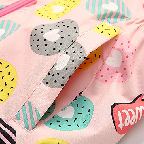 Girls Rain Jacket, Windbreaker Kids Raincoat Waterproof Zip Jacket with Fleece Liner - color: Pink, size: 6
