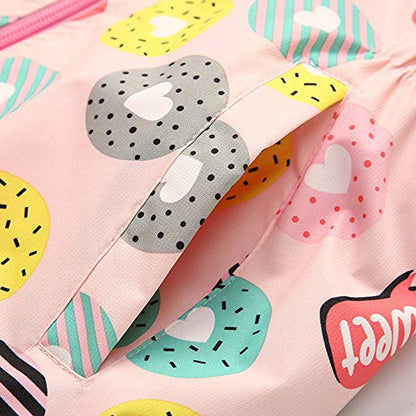 Girls Rain Jacket, Windbreaker Kids Raincoat Waterproof Zip Jacket with Fleece Liner - color: Pink, size: 6
