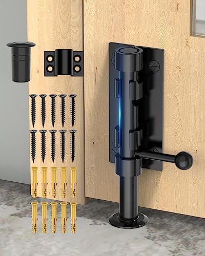 Heavy Duty Slide Bolt Gate Latch Hardware, 6.3 Inch, Black - color: Black - 1 Pack