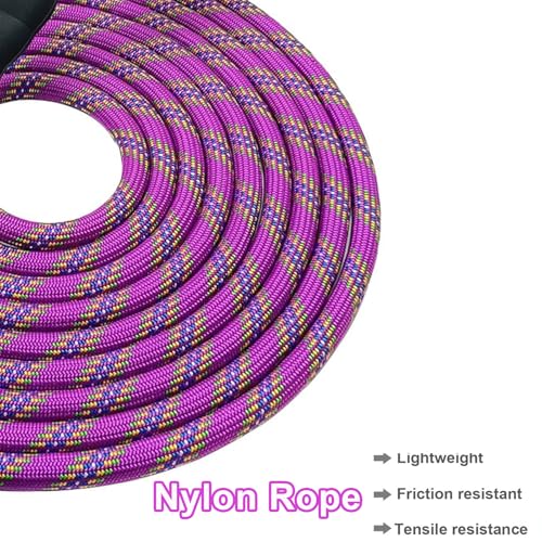 MayPaw Heavy Duty Rope Dog Leash, 6/8/10/15/20/30FT Long Nylon Pet Leash, Soft Padded Handle Thick Lead Leashes for Large Medium Dogs (Purple, 1/2" * 10') - color: purple, size: 1/2" * 10'