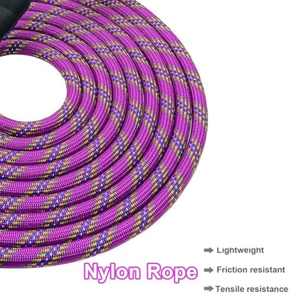 MayPaw Heavy Duty Rope Dog Leash, 6/8/10/15/20/30FT Long Nylon Pet Leash, Soft Padded Handle Thick Lead Leashes for Large Medium Dogs (Purple, 1/2" * 10') - color: purple, size: 1/2" * 10'