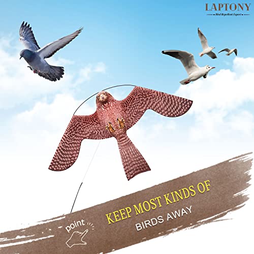 Bird Scarer Kite with 13ft Pole Bird Hawk Flying Kite-Style A | Hawk Deterrents for Farms, Patios and Docks | Keeps Birds, Geese and Seagulls Away | Covers 2150-5380 sq.ft - color: style A with 4m pole