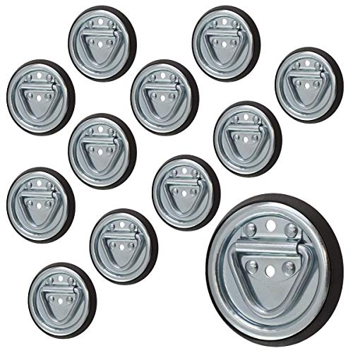 Surface Mount Tiedown Anchors 1,200 lb Capacity 2-Hole D-Ring, 12-Pack - size: 12 Pack