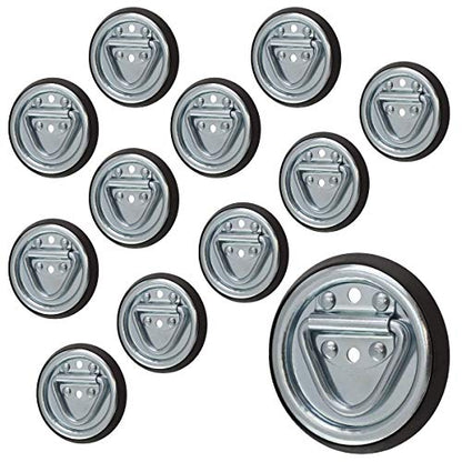 Surface Mount Tiedown Anchors 1,200 lb Capacity 2-Hole D-Ring, 12-Pack - size: 12 Pack