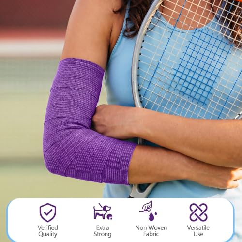 Treela 64 Pack 2" X 5 Yards Self Adhesive Bandage Wrap Dark Purple - color: Dark Purple, size: 2 Inch X 5 Yard