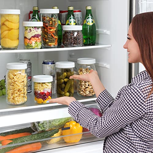 AOZITA 24 PACK, WIDE Mouth Mason Jar Lids for Ball, Kerr and More - White Plastic Storage Caps for Canning Jars - Leak-Proof & Anti-Scratch Resistant Surface - size: 24 Wide Mouth