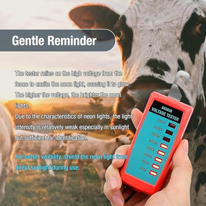 ALLOSUN GK503B NEON Electric Fence Voltage Tester and Fault Finder Max 7 kV, NOT LED, Red