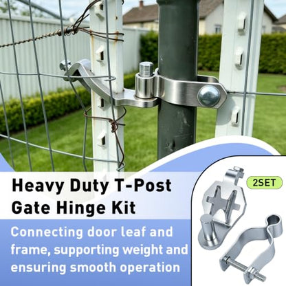 2PCS T Post Hinge Pins with 1-5/8″ Female Hinges for Farm Fences