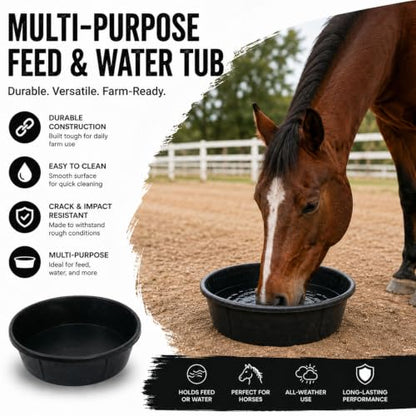 LOVIVO Horse Rubber Feed PAN 3GALLON 5 - size: 3 gallon 5PCS