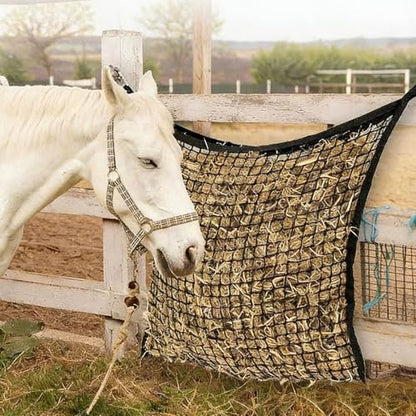 2 Pcs Feed Hay Net Slow Feed Hay Bags for Horses Horse Feeding Supplies for Goats Sheep, 61.4x39.37inch - size: 61.4x39.37inch