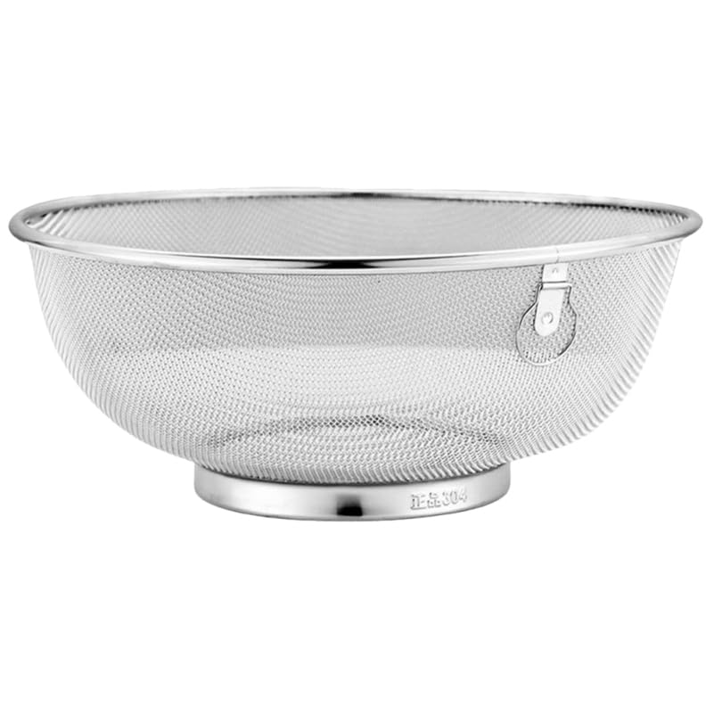 ULTECHNOVO Fine Mesh Strainer Colander Stainless Steel Kitchen Strainer for Soybean Milk Frying Oil Fruits and Vegetables 7.87 inch Mesh Basket - size: 20x20x8.3cm
