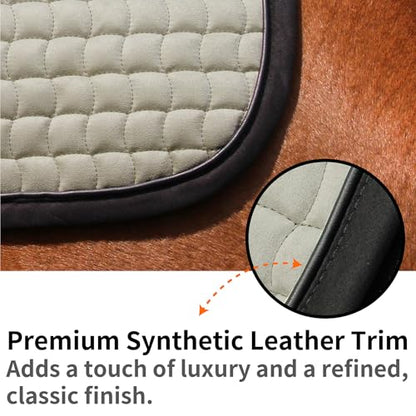EQUINEWAVE Aria Soft Suede Dressage Saddle Pad – Breathable Moisture-Wicking Lining, Shock-Absorbing Cushion, Contoured Spine, English Horse Saddle Pad - color: Champagne