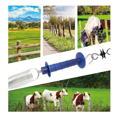 5 Pack Electric Fence Insulated Plastic gate Handle with Internal Spring and Double Ring end, Blue，for Electric Fence Gate Livestock Fence Agricultural Fencing and Pasture - style: PK5,Plastic Gate Handle,Blue
